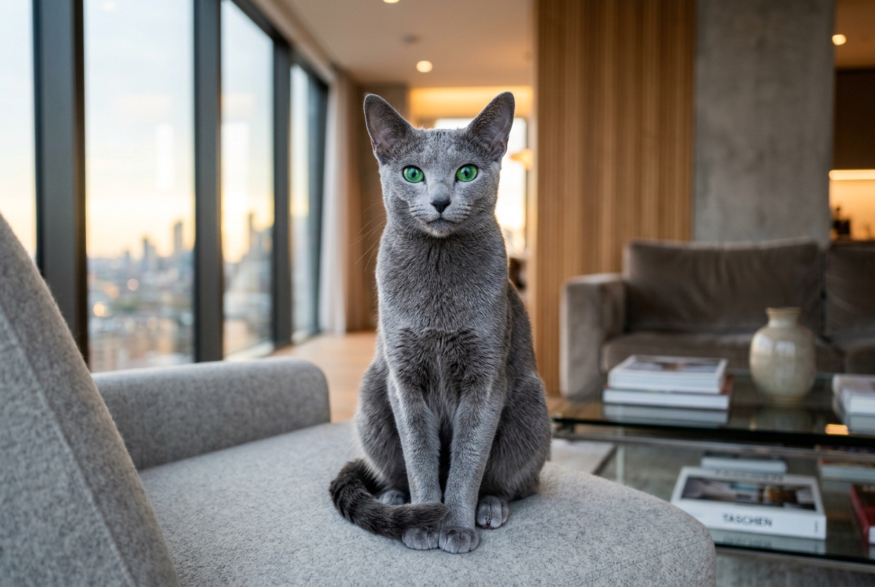 ¿Cómo Saber si un Gato Azul Ruso es Puro? Características, Ojos Verdes, Pelaje Plateado y Cuidados en Colombia (2026)