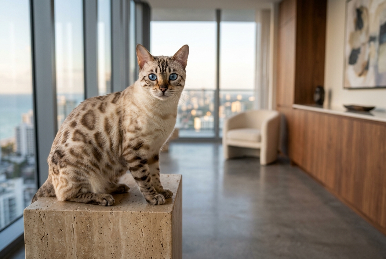 Gato Bengalí Blanco (Snow Bengal): Variedades, Ojos Azules, Precio y Cuidados en Colombia (2026)
