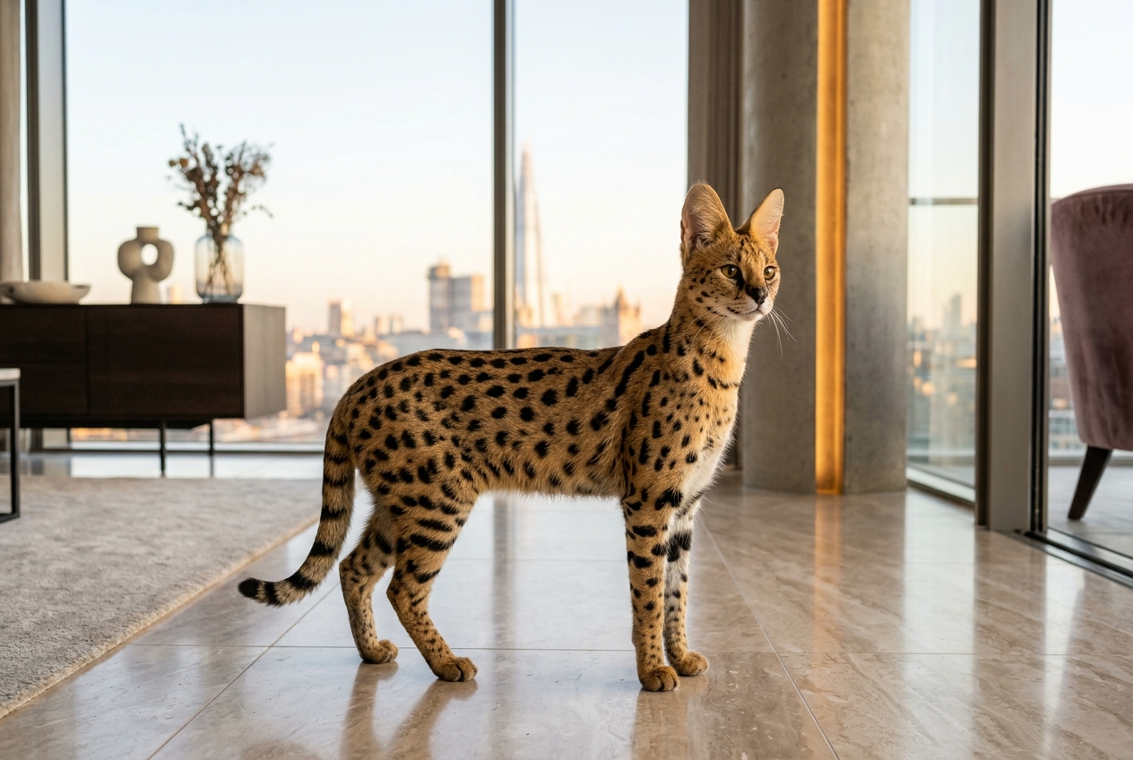 Colores y Patrones del Gato Savannah: Brown, Silver, Smoke y Melanístico (Guía TICA Colombia 2026)